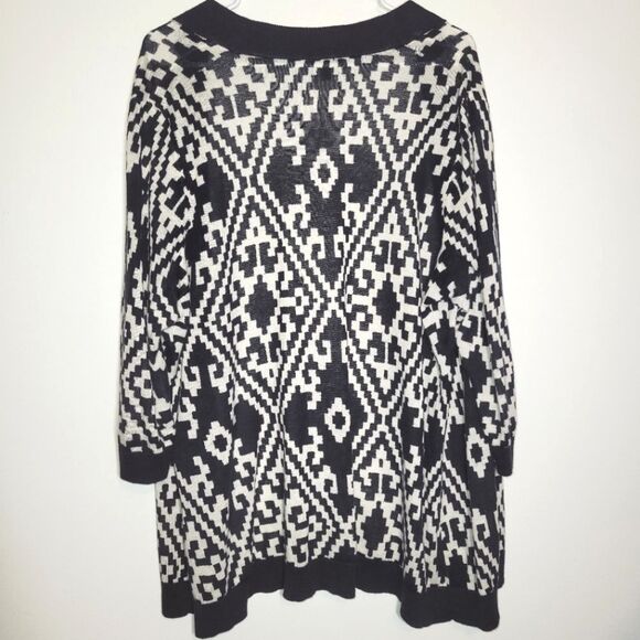 Talbots Linen Blend Navy White Cardigan 1X - Picture 5 of 9